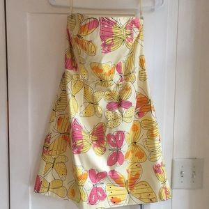 Julie Brown strapless butterfly dress.